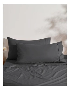Dreamaker 250TC Cotton & Recycled Polyester Blend King Pillowcase Twin Pack in Charcoal