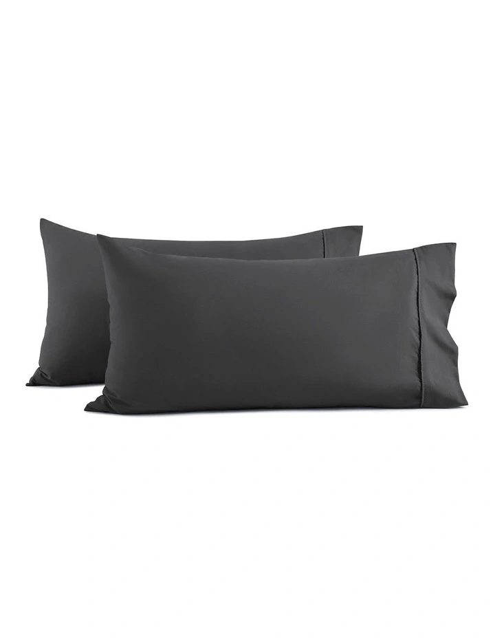 Dreamaker 250TC Cotton & Recycled Polyester Blend King Pillowcase Twin Pack in Charcoal image 4