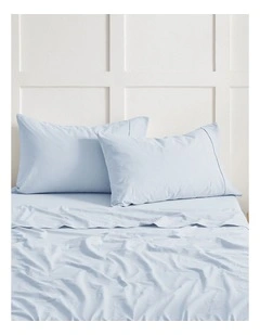 Bonnie Washed Cotton Standard Pillowcase Pack of 2 in Sky