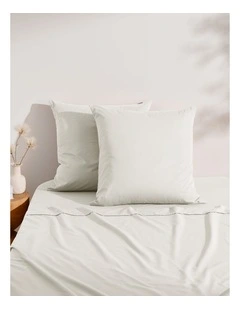 Dreamaker 250TC Cotton & Recycled Polyester Blend European Pillowcase Twin Pack in Silver Grey