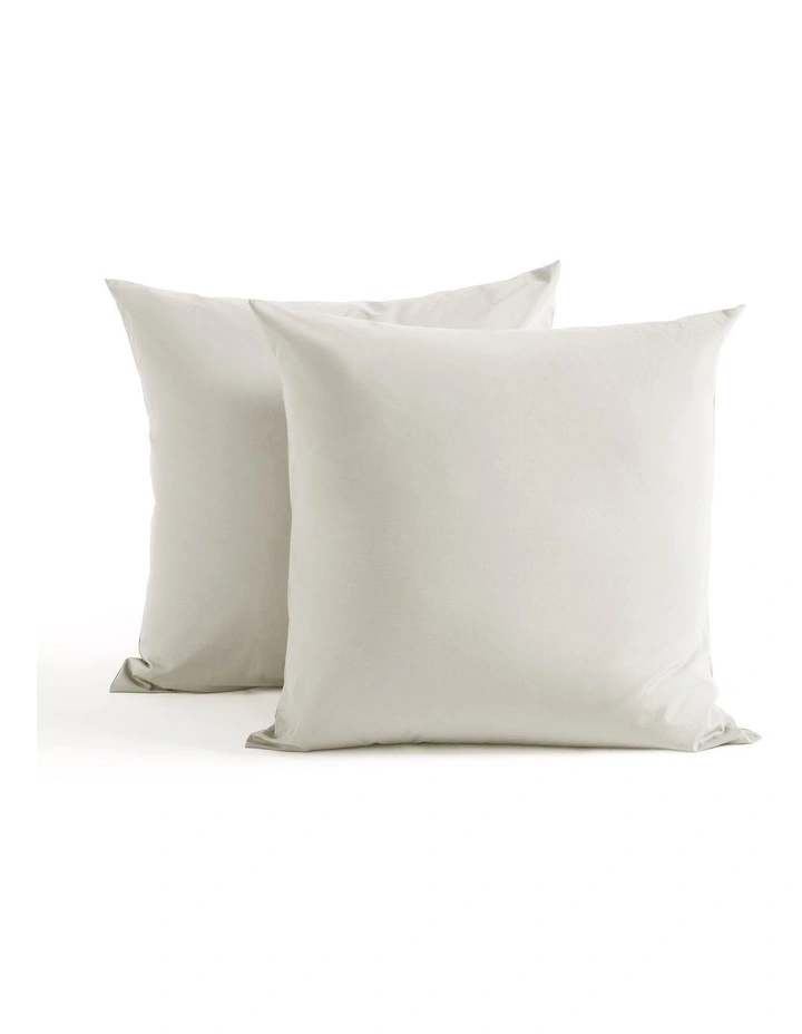 Dreamaker 250TC Cotton & Recycled Polyester Blend European Pillowcase Twin Pack in Silver Grey image 2