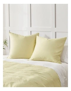 400 Thread Count Premium Cotton Sateen Piped European Pillowcase Pack of 2 in Citron