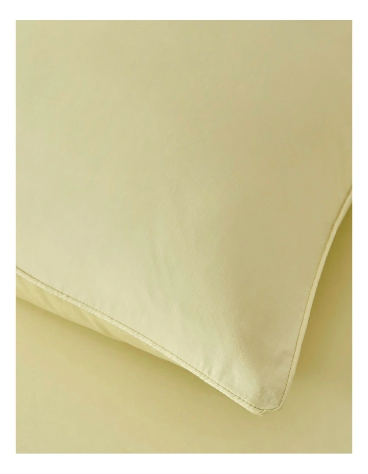 400 Thread Count Premium Cotton Sateen Piped European Pillowcase Pack of 2 in Citron image 2