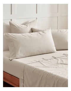 400 Thread Count Premium Cotton Sateen King Pillowcase Pack of 2 in Oatmeal