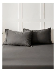 400 Thread Count Premium Cotton Sateen Standard Pillowcase Pack of 2 in Charcoal