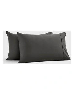 400 Thread Count Premium Cotton Sateen Standard Pillowcase Pack of 2 in Charcoal