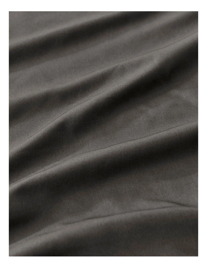 400 Thread Count Premium Cotton Sateen Standard Pillowcase Pack of 2 in Charcoal image 3