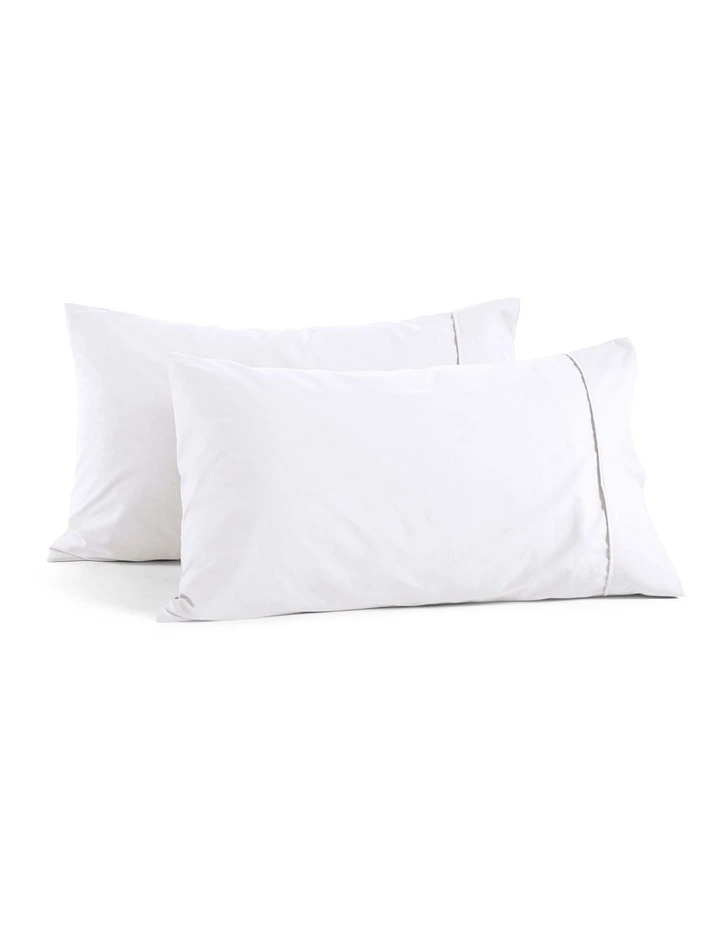 Dreamaker 250TC Cotton & Recycled Polyester Blend Standard Pillowcase Twin Pack in White image 4