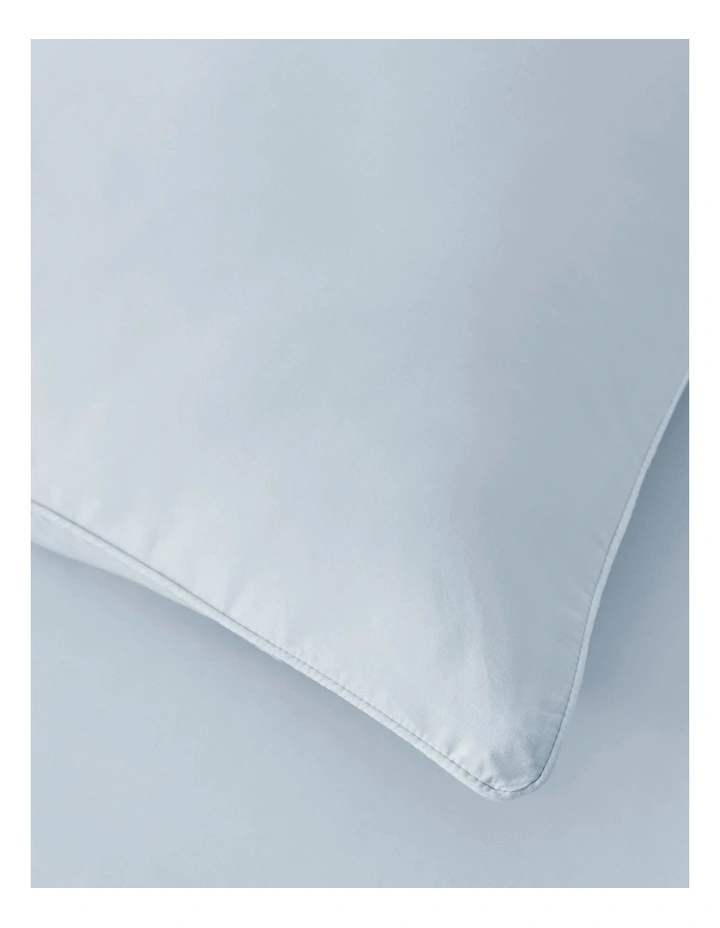 400 Thread Count Premium Cotton Sateen Piped European Pillowcase Pack of 2 in Sky image 2