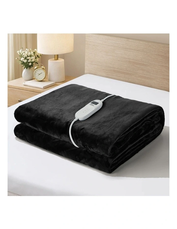 Bedra Electric Throw Rug Washable Heated Blanket Flannel Fleece Winter Warm Grey image 2