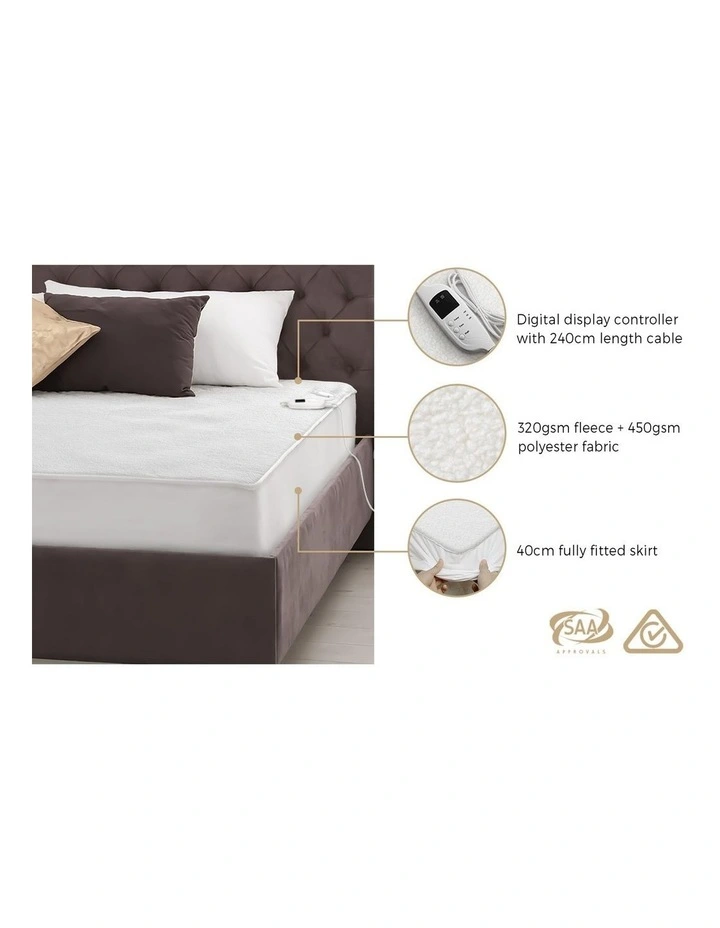 Bedra Electric Blanket Fleece Heated Fully Fitted Winter Pad Washable King image 4