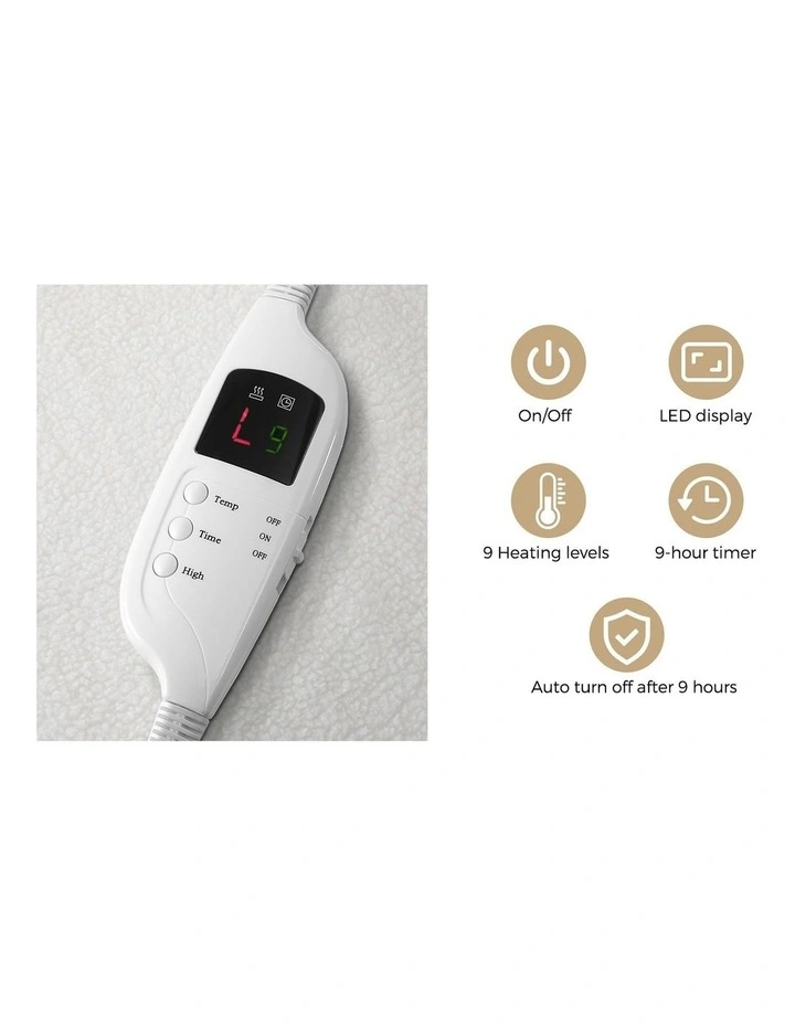 Bedra Electric Blanket Fleece Heated Fully Fitted Winter Pad Washable King image 6
