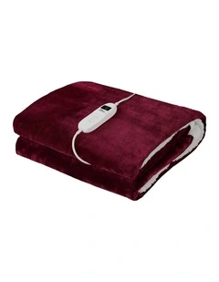 Bedra Electric Throw Rug Dual Side Heated Blanket Flannel&Sherpa Burgundy