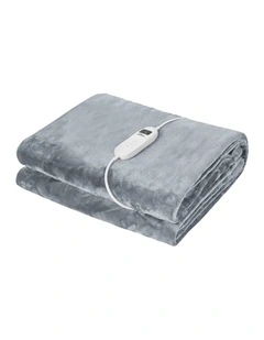 Bedra Electric Throw Rug Washable Heated Blanket Flannel Winter Warm Light Grey