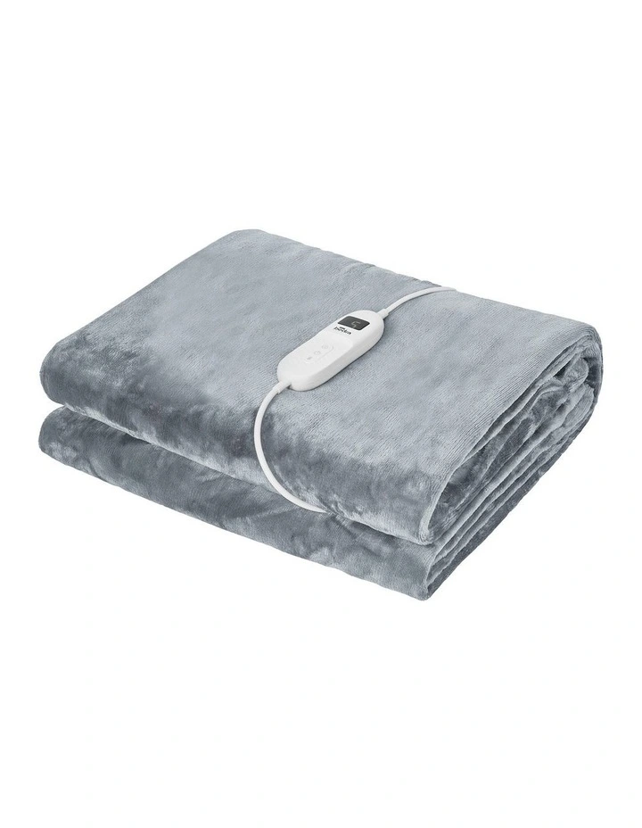 Bedra Electric Throw Rug Washable Heated Blanket Flannel Winter Warm Light Grey image 1