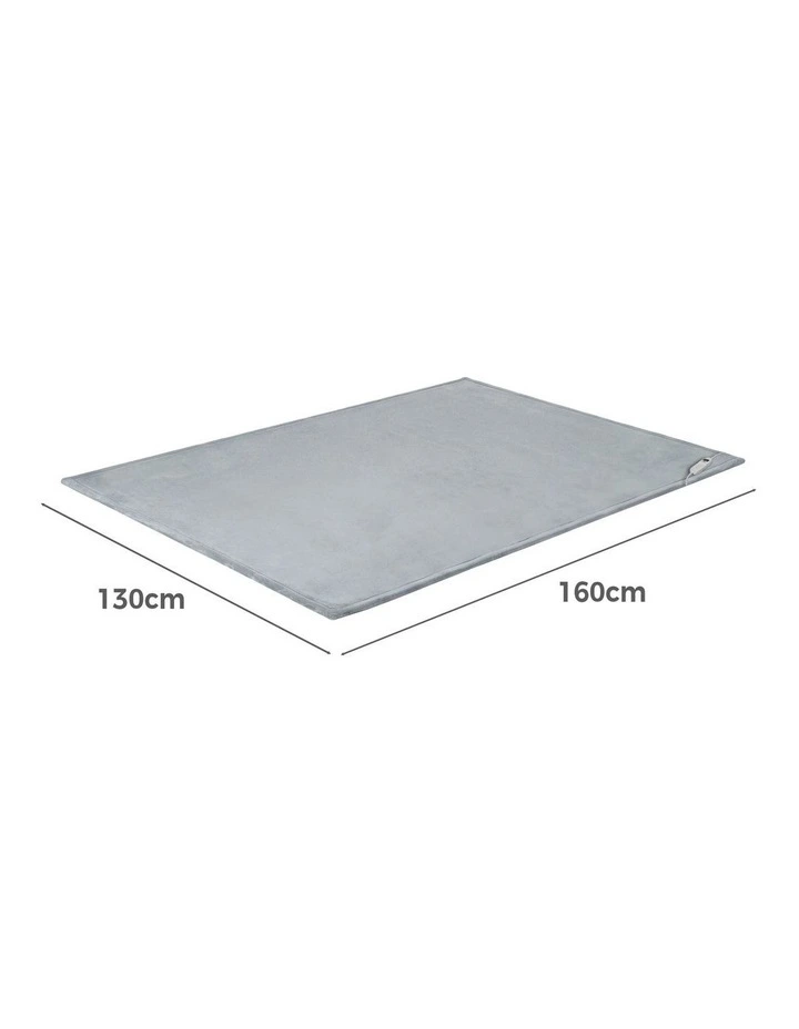 Bedra Electric Throw Rug Washable Heated Blanket Flannel Winter Warm Light Grey image 3