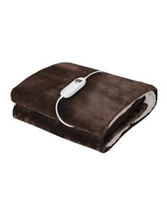 Bedra Electric Throw Rug Dual Side Heated Blanket Flannel&Sherpa Brown