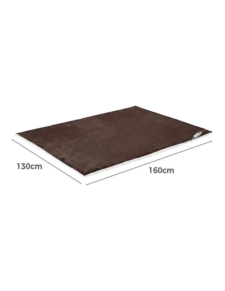 Bedra Electric Throw Rug Dual Side Heated Blanket Flannel&Sherpa Brown image 3