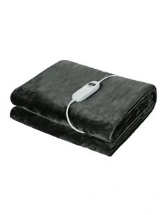 Bedra Electric Throw Rug Washable Heated Blanket Flannel Winter Warm Charcoal
