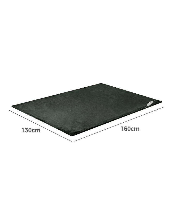 Bedra Electric Throw Rug Washable Heated Blanket Flannel Winter Warm Charcoal image 3