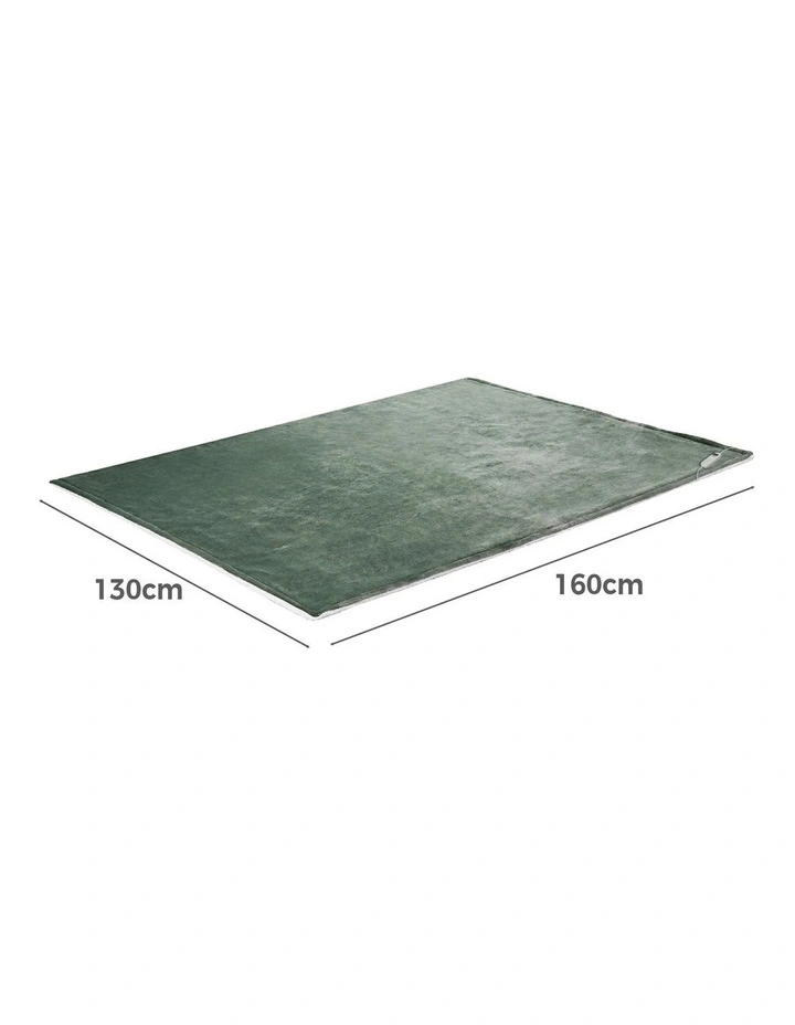 Bedra Electric Throw Rug Dual Side Heated Blanket Flannel&Sherpa Green image 3