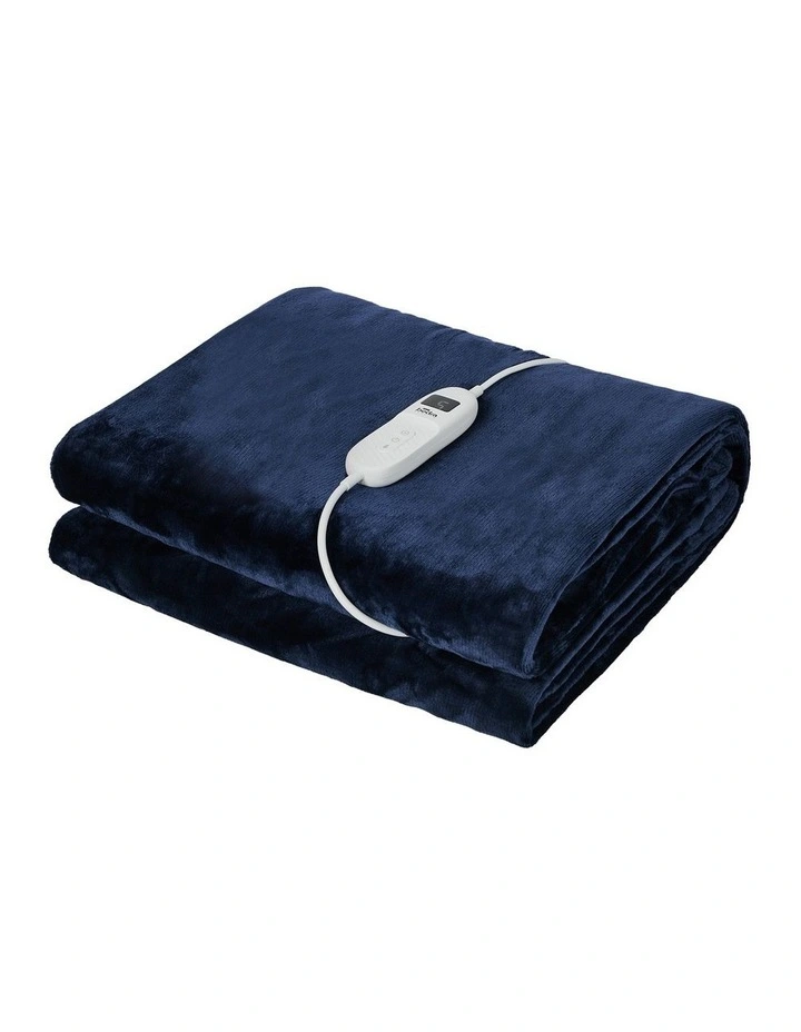 Bedra Electric Throw Rug Washable Heated Blanket Flannel Fleece Winter Warm Blue image 1