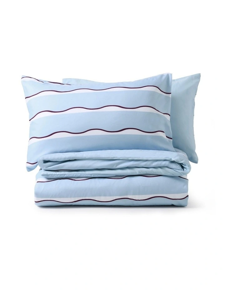 Dreamaker Noa Quilt Cover Set in Sky/Cherry image 4