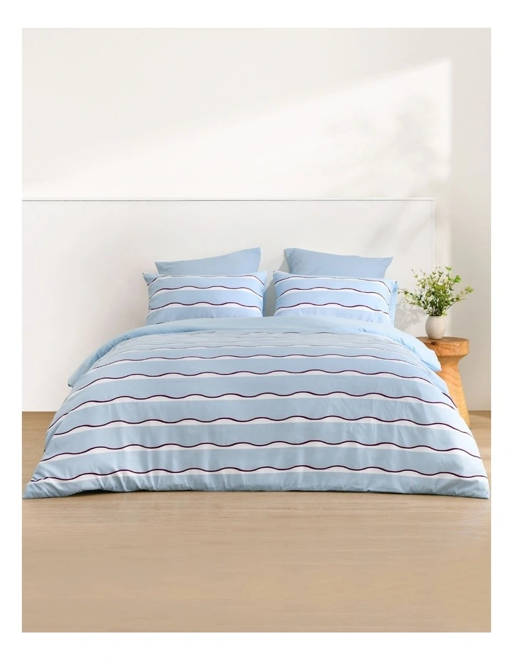 Dreamaker Noa Quilt Cover Set in Sky/Cherry image 5