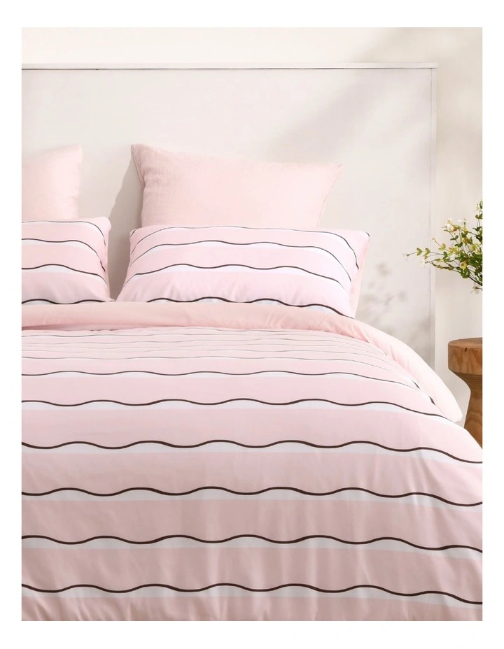 Dreamaker Noa Quilt Cover Set in Pink/Chocolate image 2