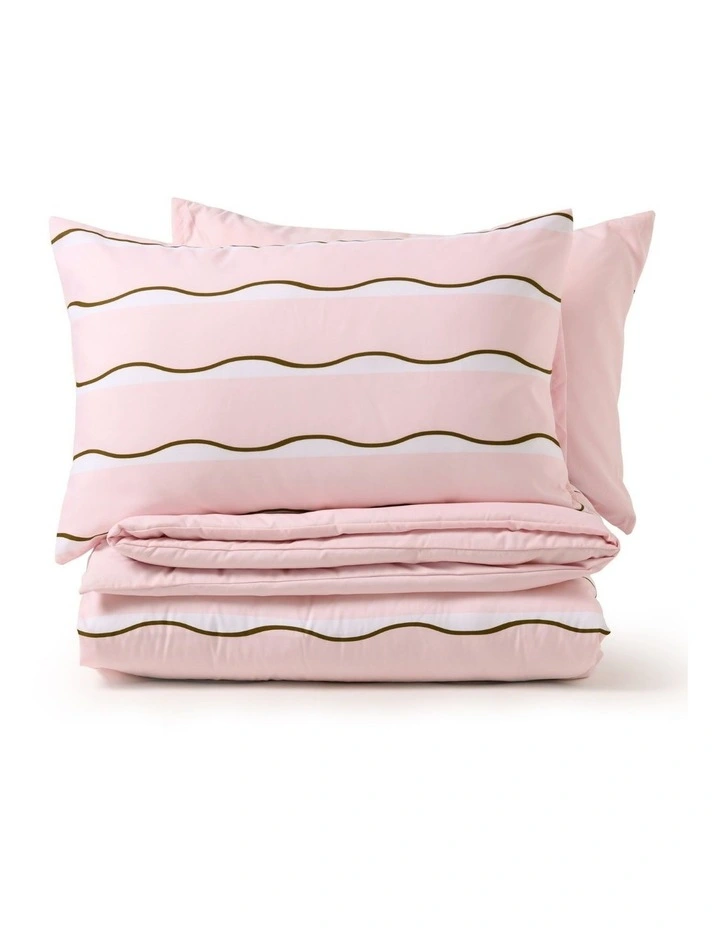 Dreamaker Noa Quilt Cover Set in Pink/Chocolate image 4