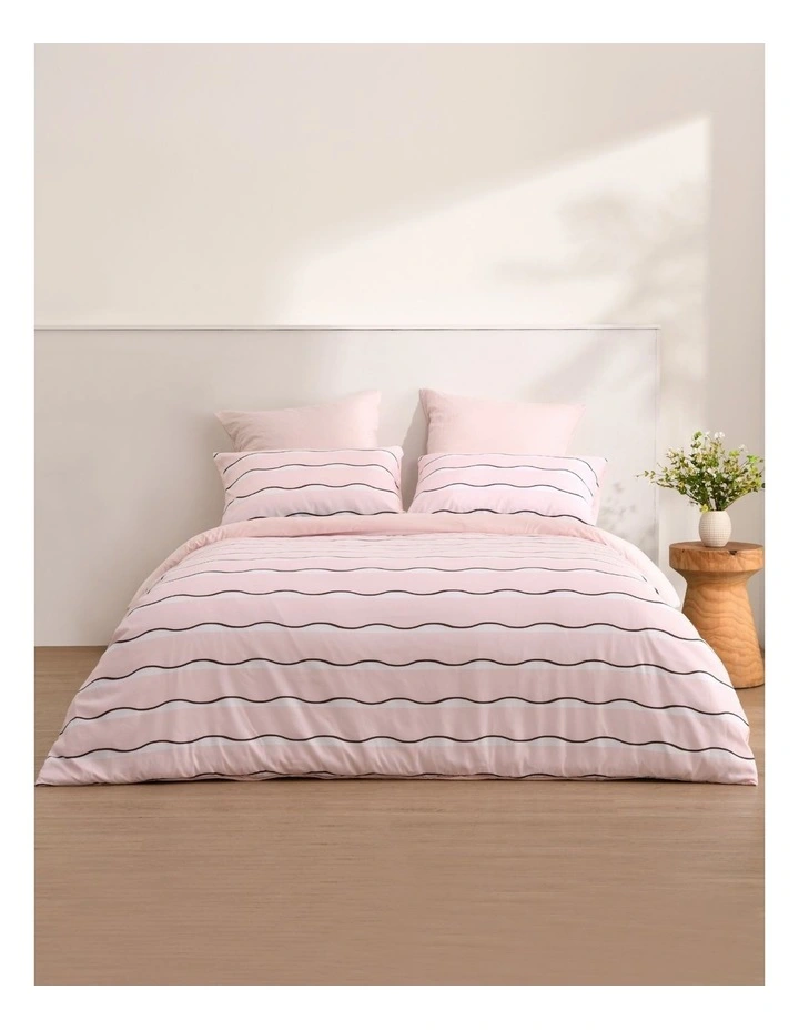 Dreamaker Noa Quilt Cover Set in Pink/Chocolate image 5