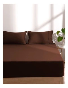 Dreamaker Superfine Washed Microfibre Combo Fitted Sheet Set in Chocolate