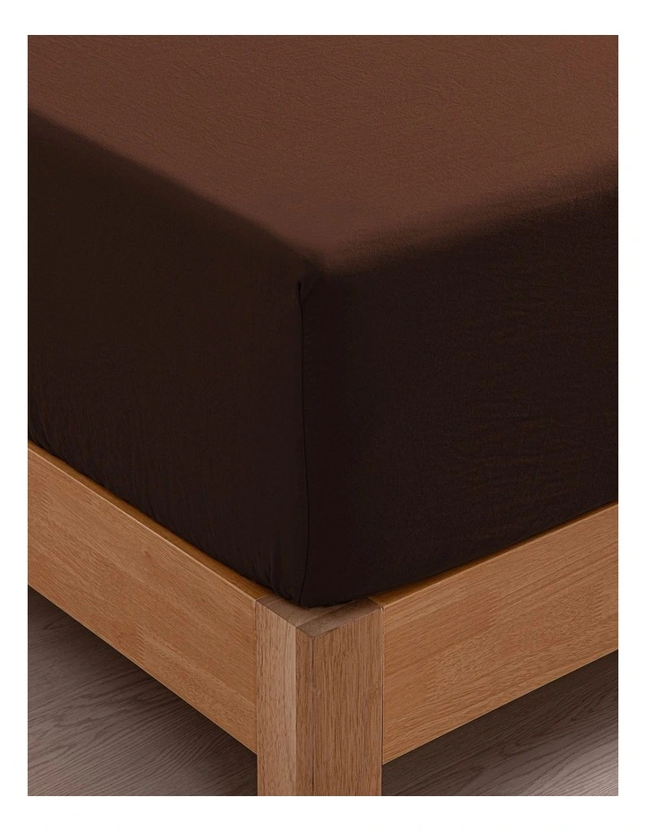 Dreamaker Superfine Washed Microfibre Combo Fitted Sheet Set in Chocolate image 4
