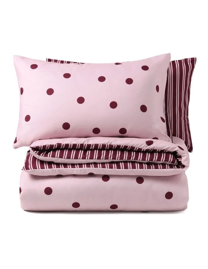 Dreamaker Pippa Reversible Quilt Cover Set in Pink/Plum image 6