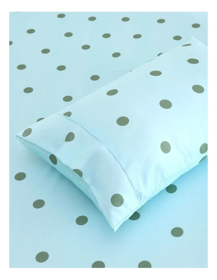 Dreamaker Pippa Spot Fitted Sheet Set in Sky image 4