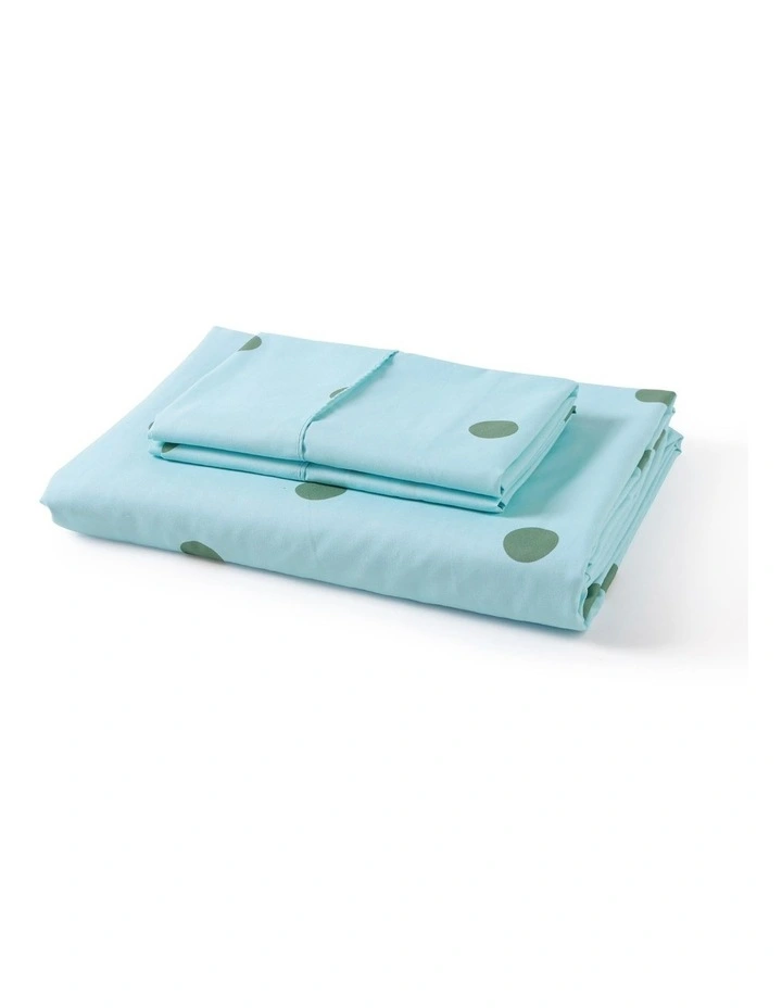 Dreamaker Pippa Spot Fitted Sheet Set in Sky image 6