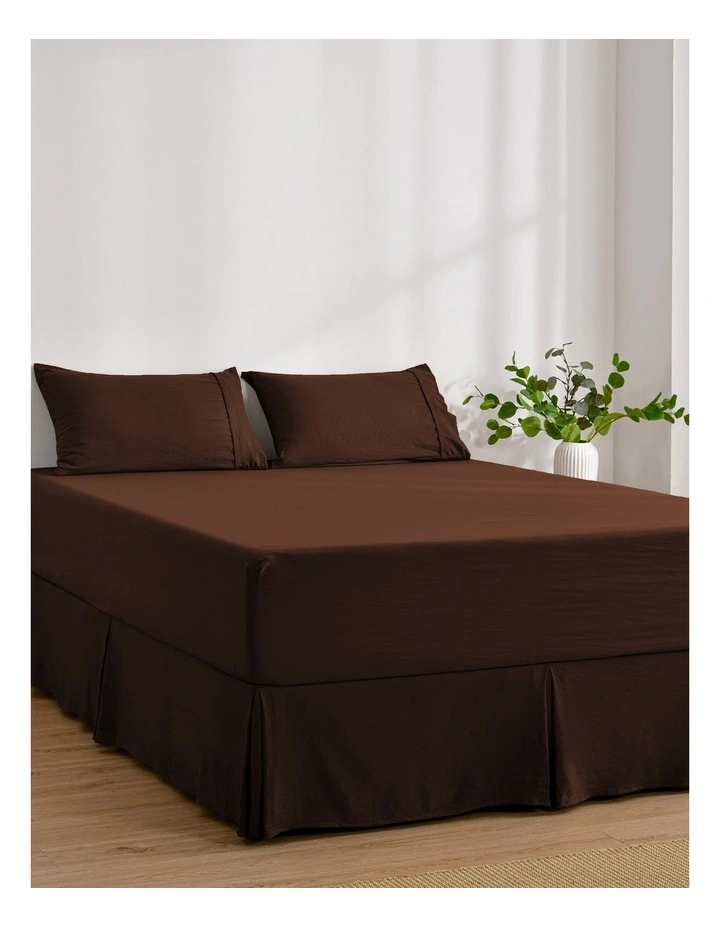 Dreamaker Superfine Washed Microfibre Pleated Valance in Chocolate image 2