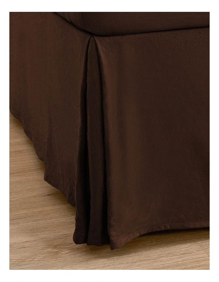 Dreamaker Superfine Washed Microfibre Pleated Valance in Chocolate image 3