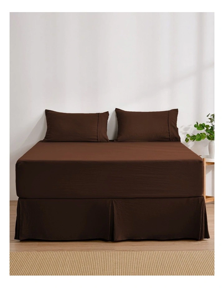 Dreamaker Superfine Washed Microfibre Pleated Valance in Chocolate image 6