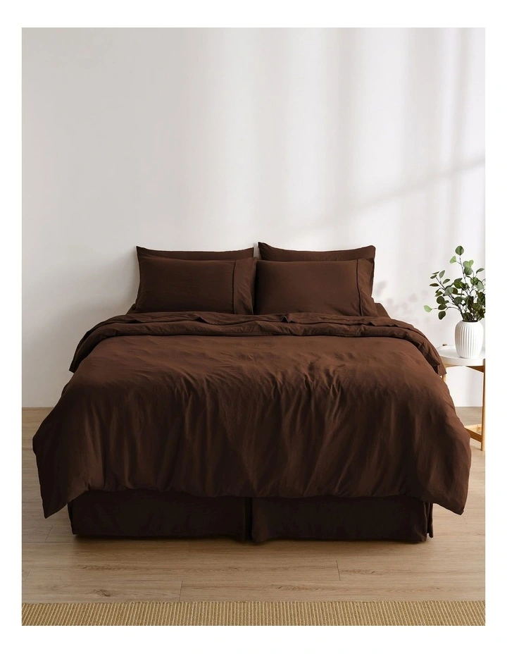 Dreamaker Superfine Washed Microfibre Pleated Valance in Chocolate image 7