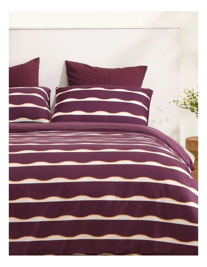 Dreamaker Noa Quilt Cover Set in Cherry/Mustard image 2