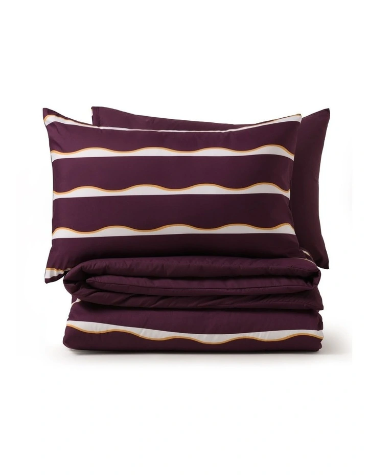 Dreamaker Noa Quilt Cover Set in Cherry/Mustard image 4