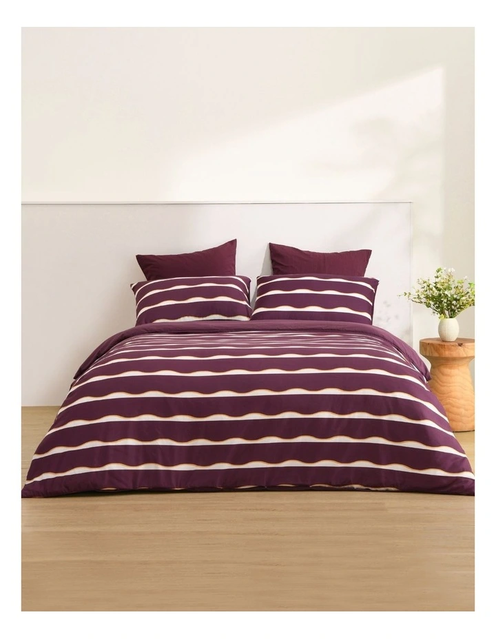 Dreamaker Noa Quilt Cover Set in Cherry/Mustard image 5