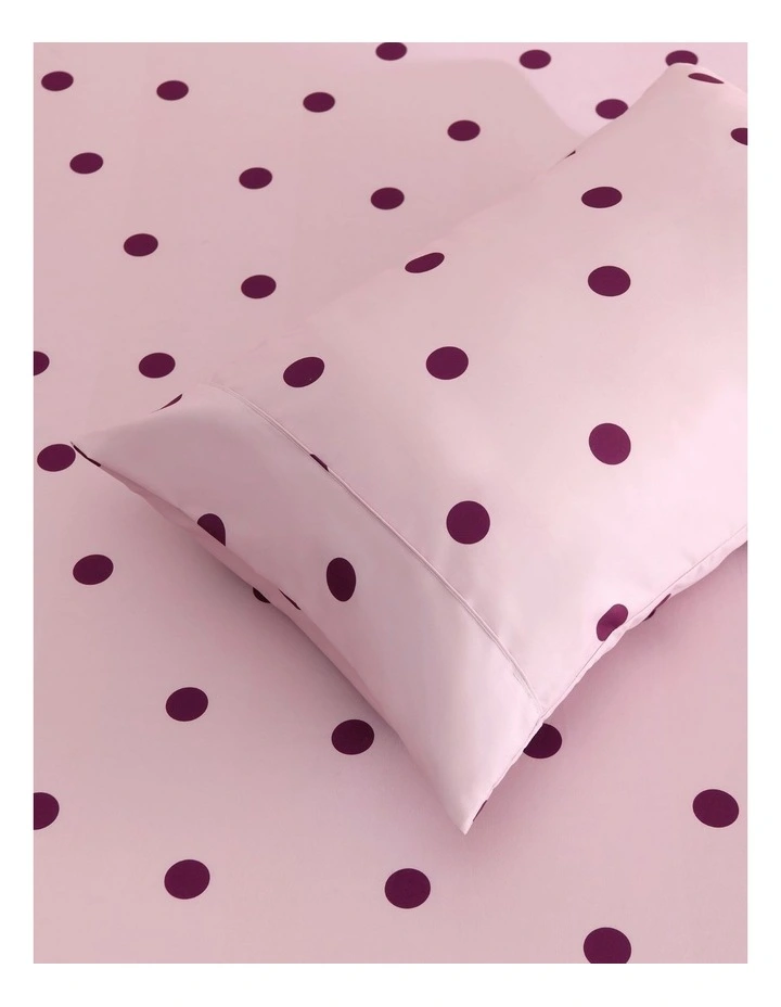 Dreamaker Pippa Spot Fitted Sheet Set in Pink image 4