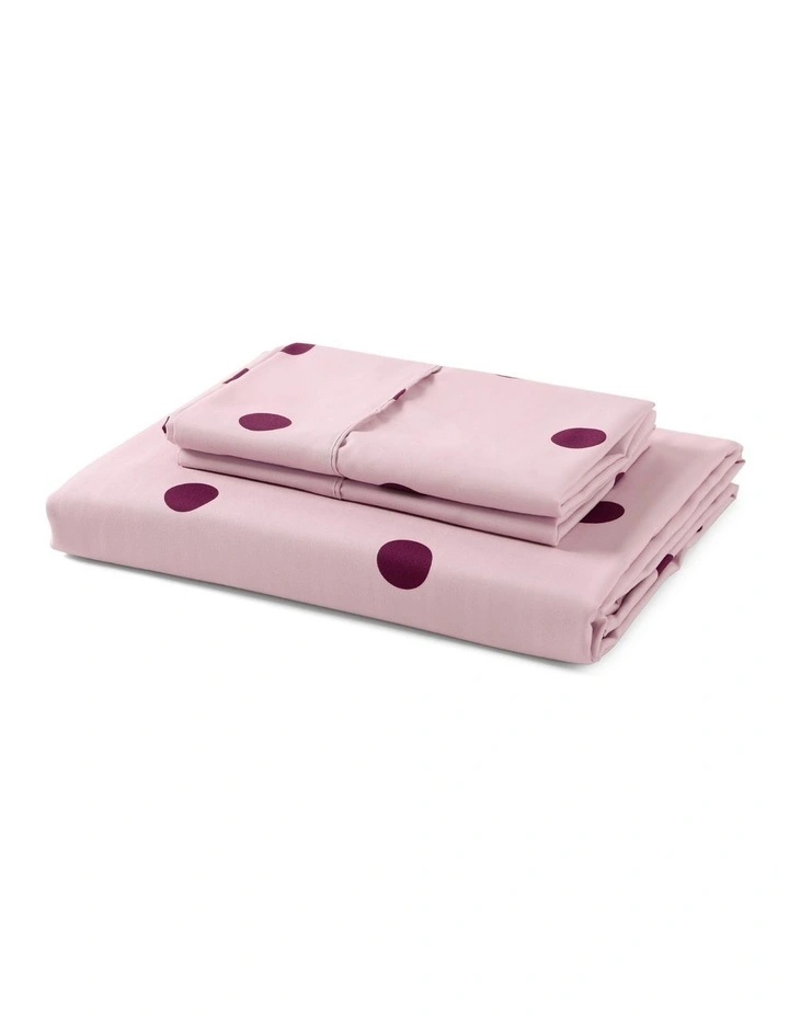 Dreamaker Pippa Spot Fitted Sheet Set in Pink image 6