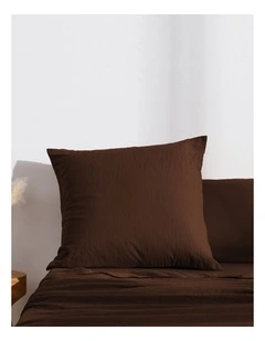 Dreamaker Superfine Washed Microfibre European Pillowcase Chocolate