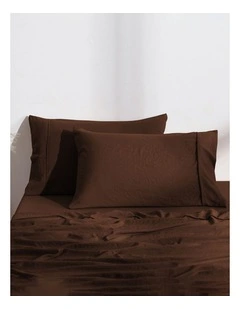 Dreamaker Superfine Washed Microfibre Standard Pillowcase Twin Pack - Chocolate