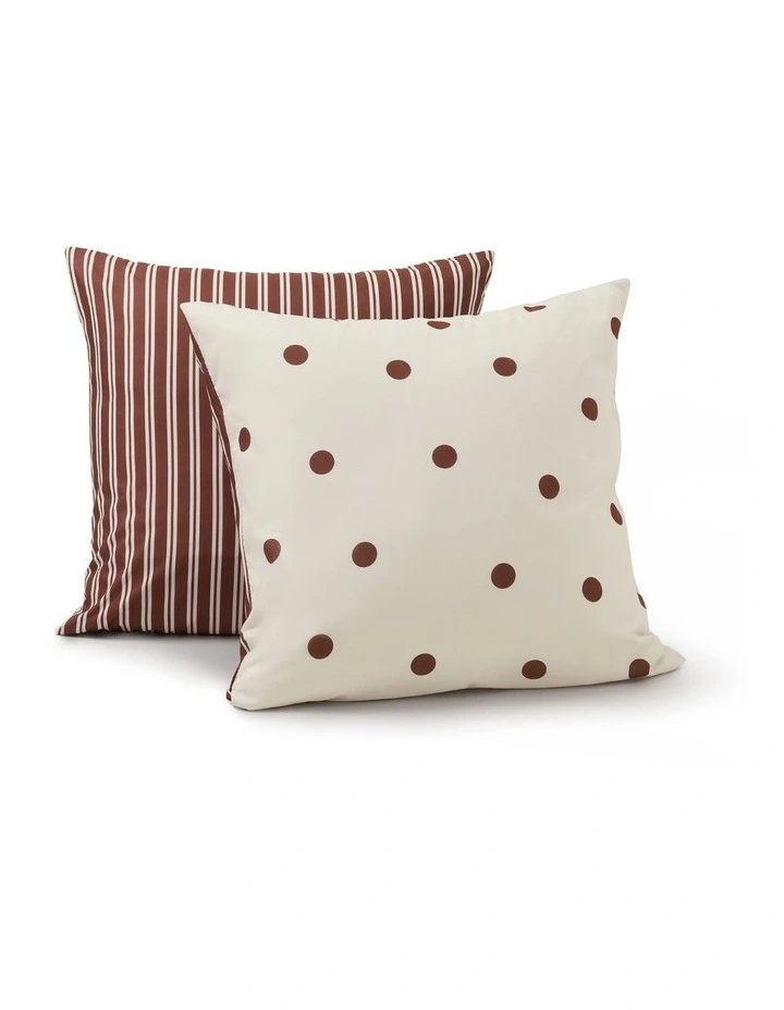 Dreamaker Pippa Reversible European Pillowcase Twin Pack Natural/Chocolate image 1