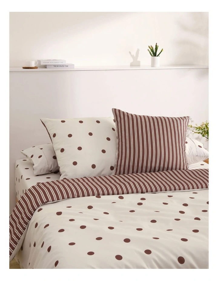 Dreamaker Pippa Reversible European Pillowcase Twin Pack Natural/Chocolate image 2