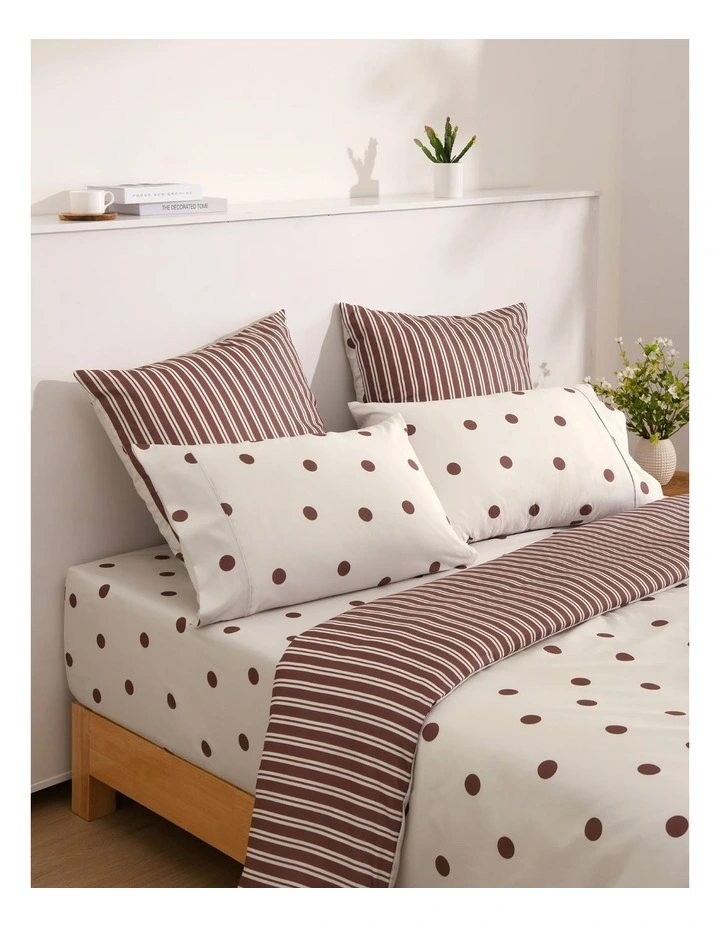 Dreamaker Pippa Reversible European Pillowcase Twin Pack Natural/Chocolate image 4